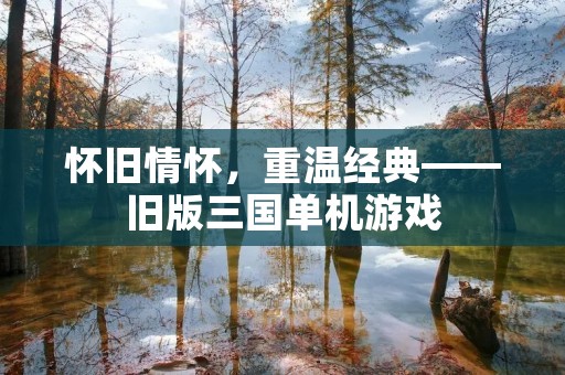 怀旧情怀,重温经典——旧版三国单机游戏