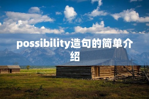 possibility造句的简单介绍