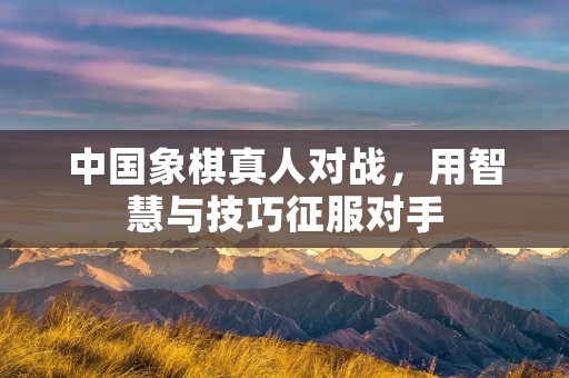 中国象棋真人对战，用智慧与技巧征服对手