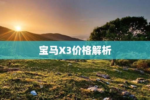 宝马X3价格解析：豪华SUV之王的价值之争