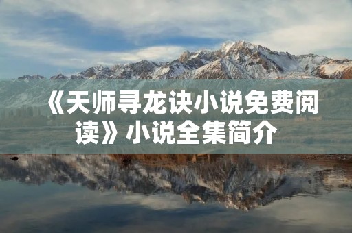 《天师寻龙诀小说免费阅读》小说全集简介