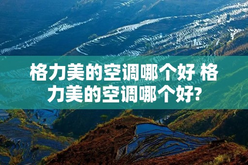 格力美的空调哪个好 格力美的空调哪个好?
