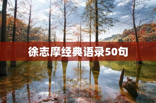 徐志摩经典语录50句：感悟人生，领略诗意
