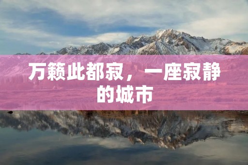 万籁此都寂,一座寂静的城市