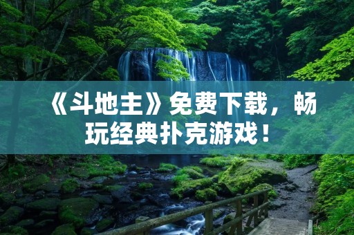 《斗地主》免费下载,畅玩经典扑克游戏! 《斗地主》免费下载,畅玩经典扑克游戏!