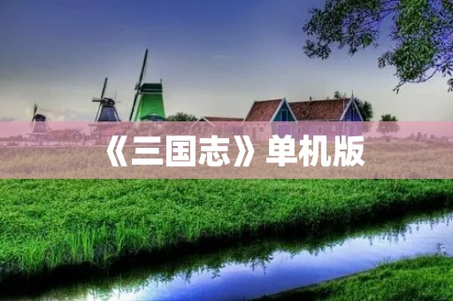 《三国志》单机版：打造最真实的三国历史战役