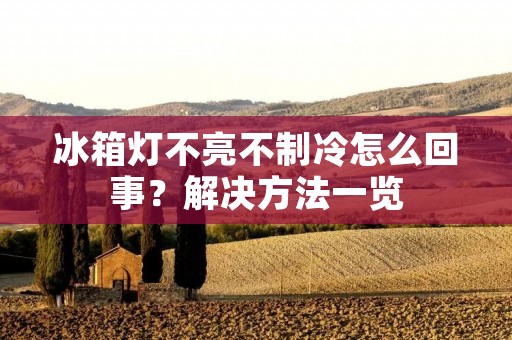 冰箱灯不亮不制冷怎么回事？解决方法一览