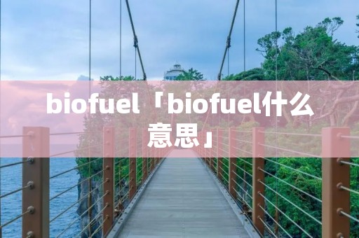 biofuel「biofuel什么意思」 biofuel「biofuel什么意思」