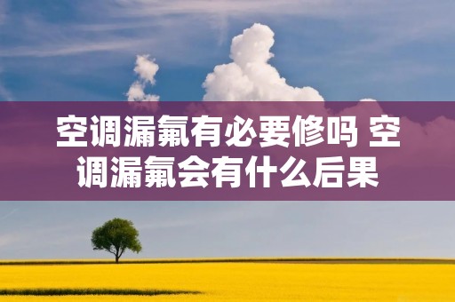 空调漏氟有必要修吗 空调漏氟会有什么后果