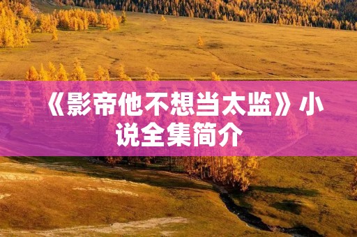 《影帝他不想当太监》小说全集简介