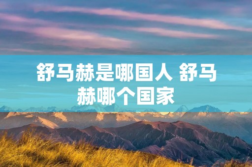 舒马赫是哪国人 舒马赫哪个国家 舒马赫是哪国人 舒马赫哪个国家