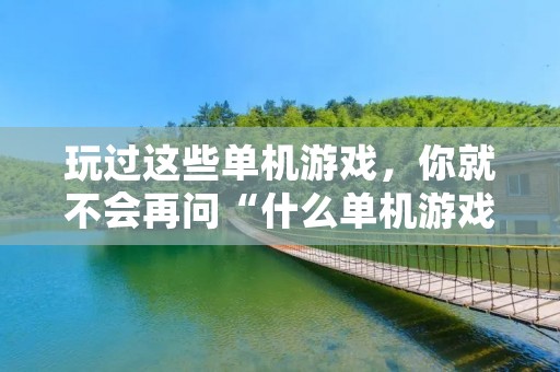 玩过这些单机游戏,你就不会再问“什么单机游戏好玩”