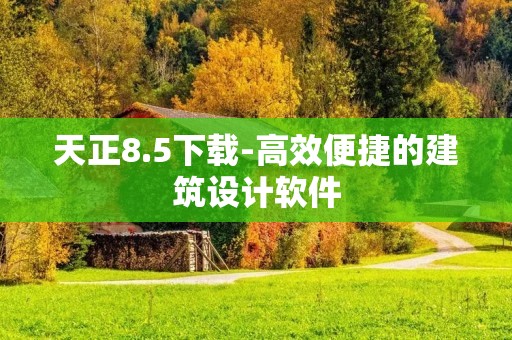 天正8.5下载-高效便捷的建筑设计软件