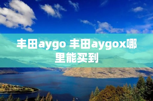 丰田aygo 丰田aygox哪里能买到