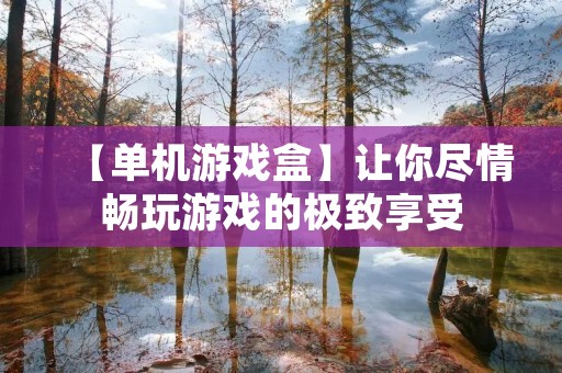 【单机游戏盒】让你尽情畅玩游戏的极致享受