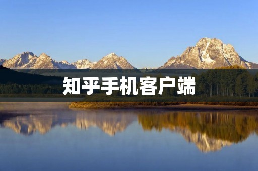知乎手机客户端:连接你与知识世界的桥梁 知乎手机客户端:连接你与知识世界的桥梁