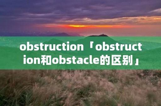 obstruction「obstruction和obstacle的区别」