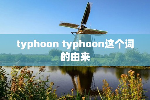 typhoon typhoon这个词的由来