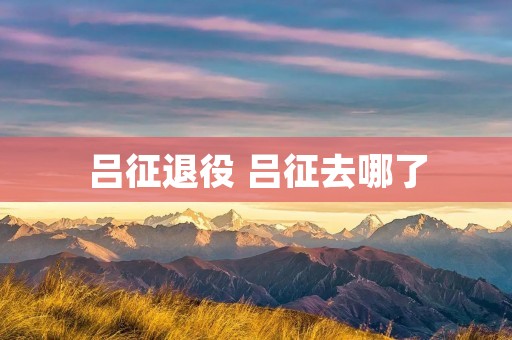 吕征退役 吕征去哪了 吕征退役 吕征去哪了