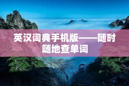 英汉词典手机版——随时随地查单词