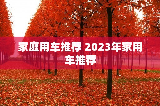 家庭用车推荐 2023年家用车推荐 家庭用车推荐 2023年家用车推荐