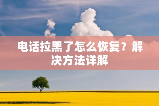电话拉黑了怎么恢复?解决方法详解