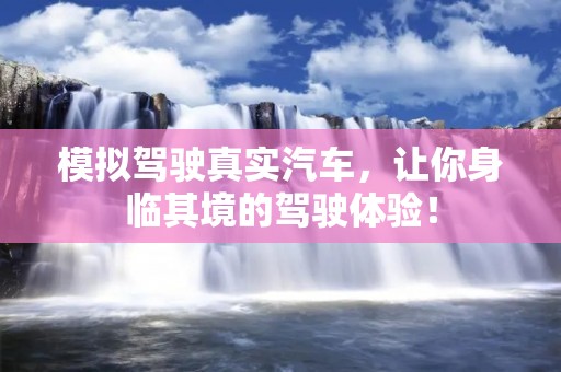 模拟驾驶真实汽车，让你身临其境的驾驶体验！