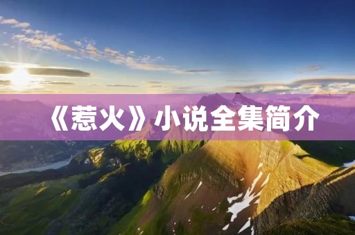 《惹火》小说全集简介 《惹火》小说全集简介