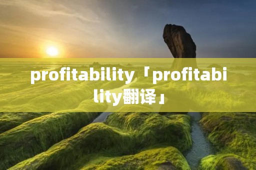 profitability「profitability翻译」 profitability「profitability翻译」