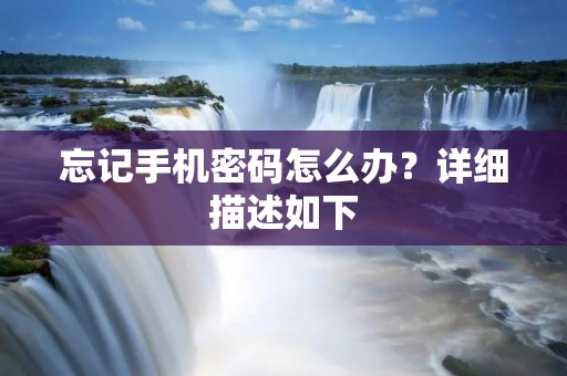 忘记手机密码怎么办?详细描述如下: 忘记手机密码怎么办?详细描述如下: