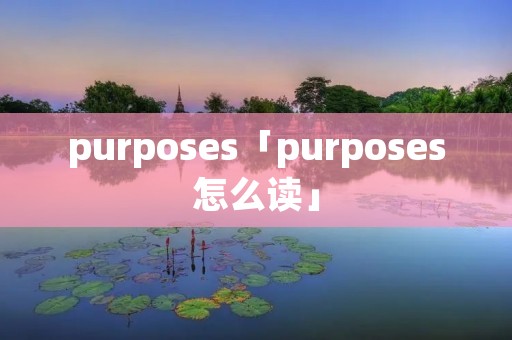 purposes「purposes怎么读」 purposes「purposes怎么读」
