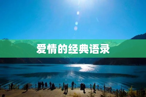 爱情的经典语录：用文字诠释爱情的美好与伤痛