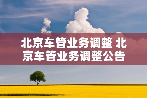北京车管业务调整 北京车管业务调整公告 北京车管业务调整 北京车管业务调整公告