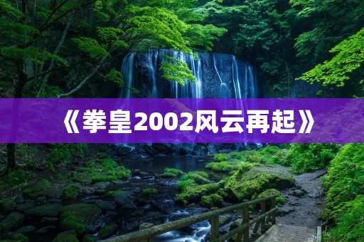 《拳皇2002风云再起》:重温经典格斗游戏 《拳皇2002风云再起》:重温经典格斗游戏