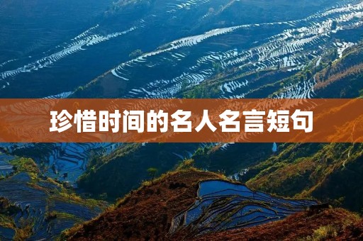 珍惜时间的名人名言短句：时间如流水，珍惜它的人才能把握未来