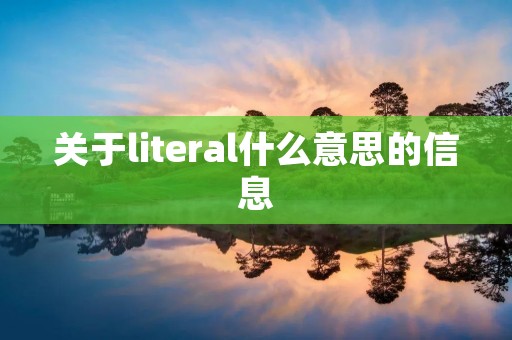 关于literal什么意思的信息 关于literal什么意思的信息