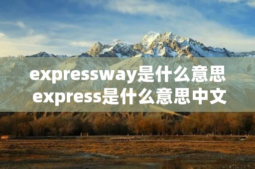 expressway是什么意思 express是什么意思中文翻译是什么意思啊了