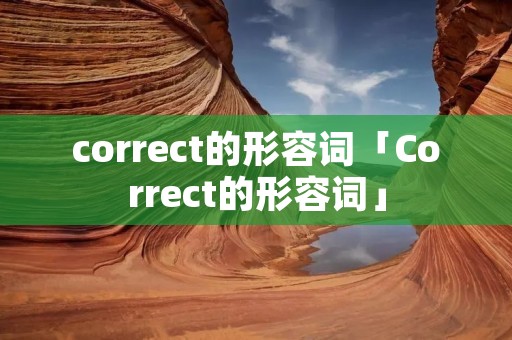 correct的形容词「Correct的形容词」