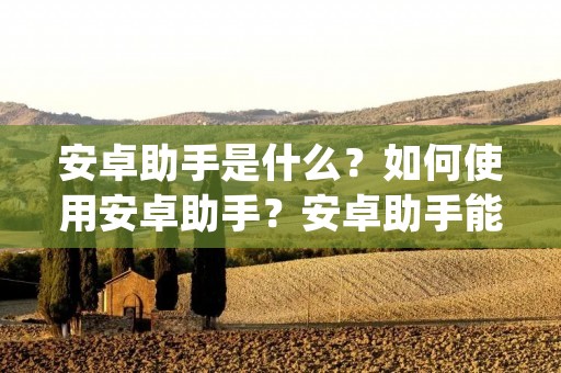 安卓助手是什么？如何使用安卓助手？安卓助手能为我们带来哪些好处？今天我们就来详细了解一下这款神奇的工具。