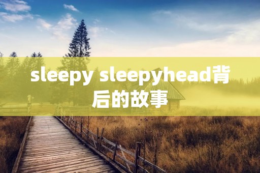 sleepy sleepyhead背后的故事