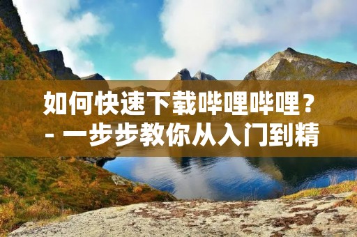 如何快速下载哔哩哔哩？ - 一步步教你从入门到精通