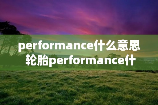 performance什么意思 轮胎performance什么意思