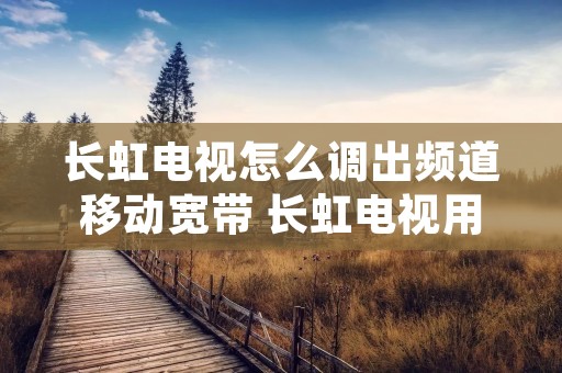 长虹电视怎么调出频道移动宽带 长虹电视用移动网络怎么看电视台的频道