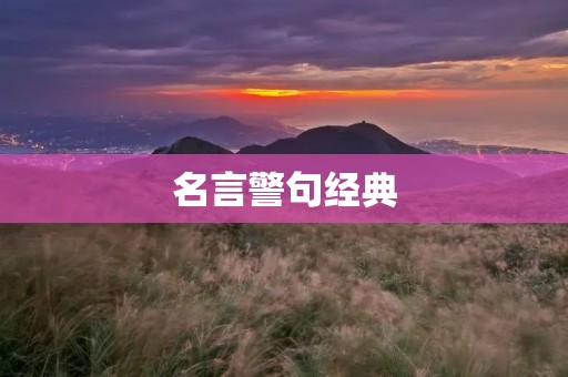 名言警句经典:在人生道路上寻找智慧与力量