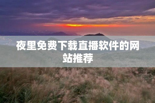 夜里免费下载直播软件的网站推荐 夜里免费下载直播软件的网站推荐