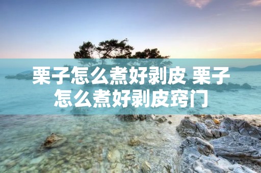 栗子怎么煮好剥皮 栗子怎么煮好剥皮窍门