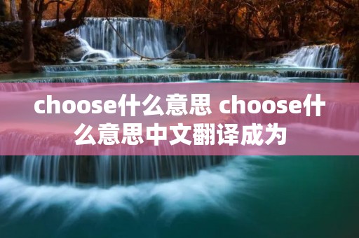choose什么意思 choose什么意思中文翻译成为