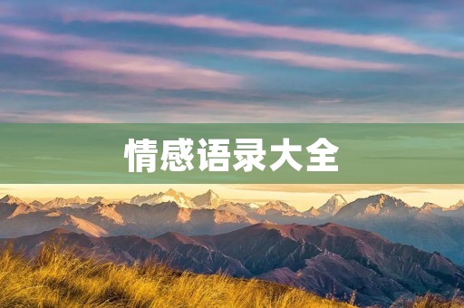 情感语录大全:感性的话语表达内心的情感