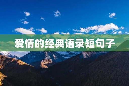 爱情的经典语录短句子