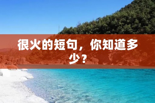 很火的短句，你知道多少？